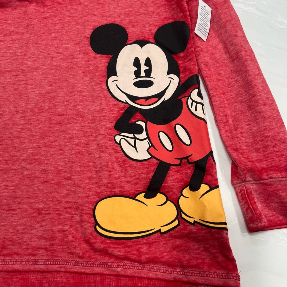 Disney Park Womens Red Mickey Mouse Sweatshirt Long Sleeves Classic Cozy Size XS